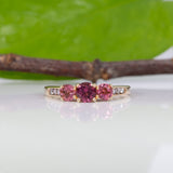 14K yellow gold rubellite tourmaline ring