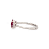 Ainsley Solid 14k Gold Mozambique Ruby Ring with Natural Diamonds Accents, Oval 7x5mm