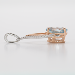 14K white & rose gold aquamarine pendant