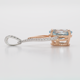 14K white & rose gold aquamarine pendant