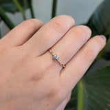 Ruhanika 14K Rose Gold Aquamarine Diamond Ring | Round 4mm