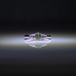 14K rose gold alexandrite ring with diamond accents