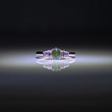 14K rose gold alexandrite ring with diamond accents