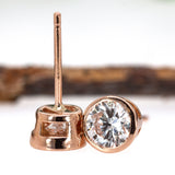 5mm Round - 14K Solid Gold Lab Diamond Solitaire Studs