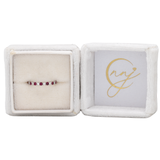 Siya | 0.4ct Ruby & Diamond Band in 14K White Gold – Round – Stackable Ruby Fine Jewelry