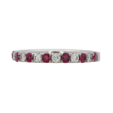 Siya | 0.4ct Ruby & Diamond Band in 14K White Gold – Round – Stackable Ruby Fine Jewelry