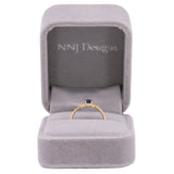 14K yellow gold Ceylon blue sapphire ring with diamond accents