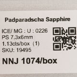 1.13 carat natural padparadscha sapphire pear 7.3x6mm loose gemstone – view 2