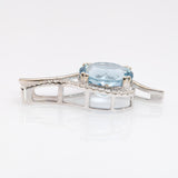 Kiana 7.8Ct Santa Maria Aquamarine Pendant with Natural Diamond Accents in Solid 14K Gold | Fine Blue Gemstone Jewelry