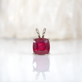 2.4 Ct Natural Madagascar Ruby Pendant – Cushion Cut 7mm Solitaire Necklace in Solid 14K Gold Fine Gemstone Jewelry