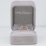 14K yellow gold red spinel ring with pink sapphire accents