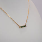 14K yellow gold zambian emerald necklace