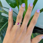 14K yellow gold pink sapphire ring