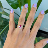 14K yellow gold pink sapphire ring