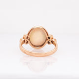 Elara Solid 14k Rose Gold Opal Ring with Natural Diamonds Accent | Oval 11x9mm