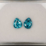Natural Cambodian Blue Zircon Pear Shape 8.5x7.3x6.1mm 3.74ct Loose Gemstone