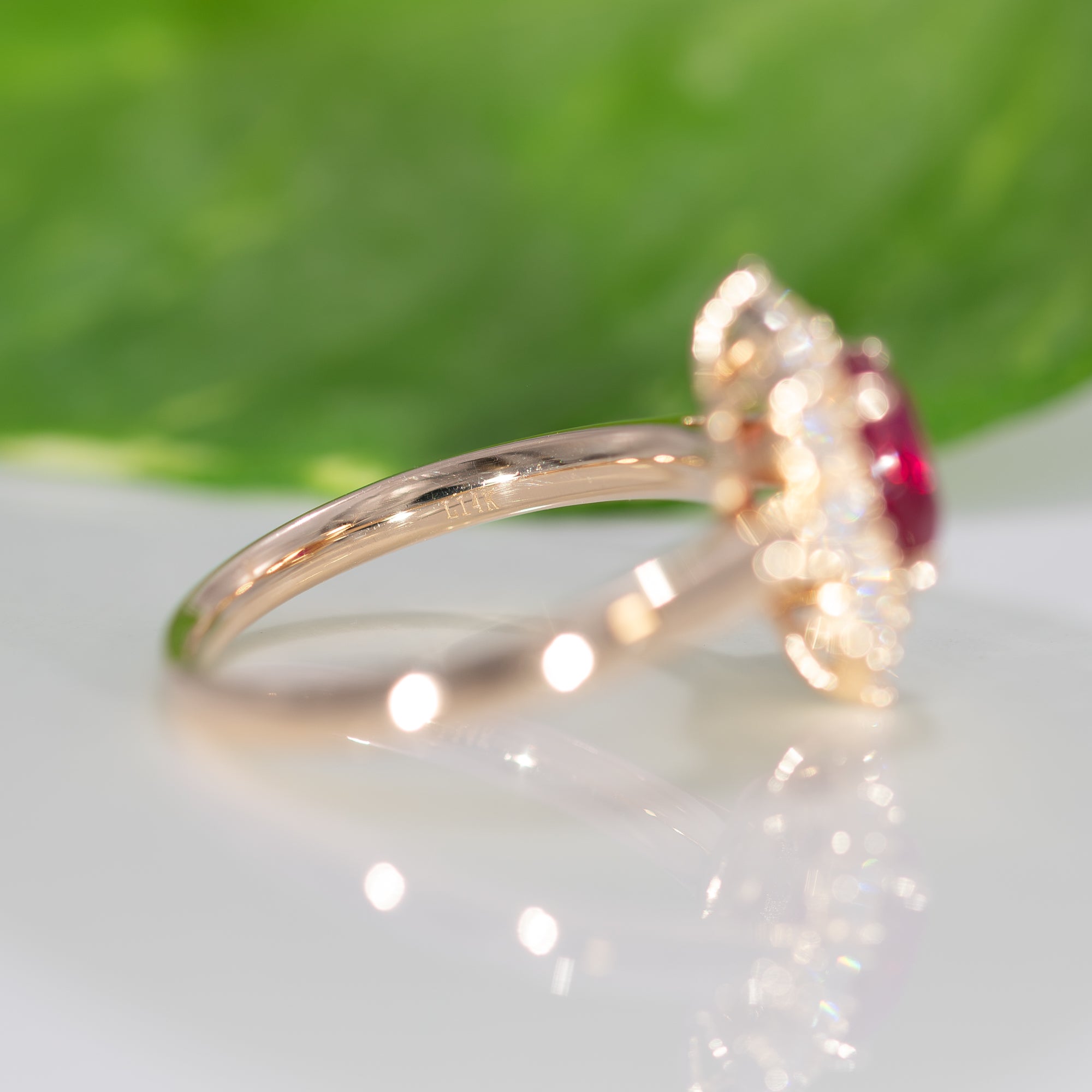 14K yellow gold burma ruby ring