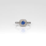 14K yellow gold tanzanite estate ring with diamond accents