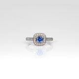 14K yellow gold tanzanite estate ring with diamond accents