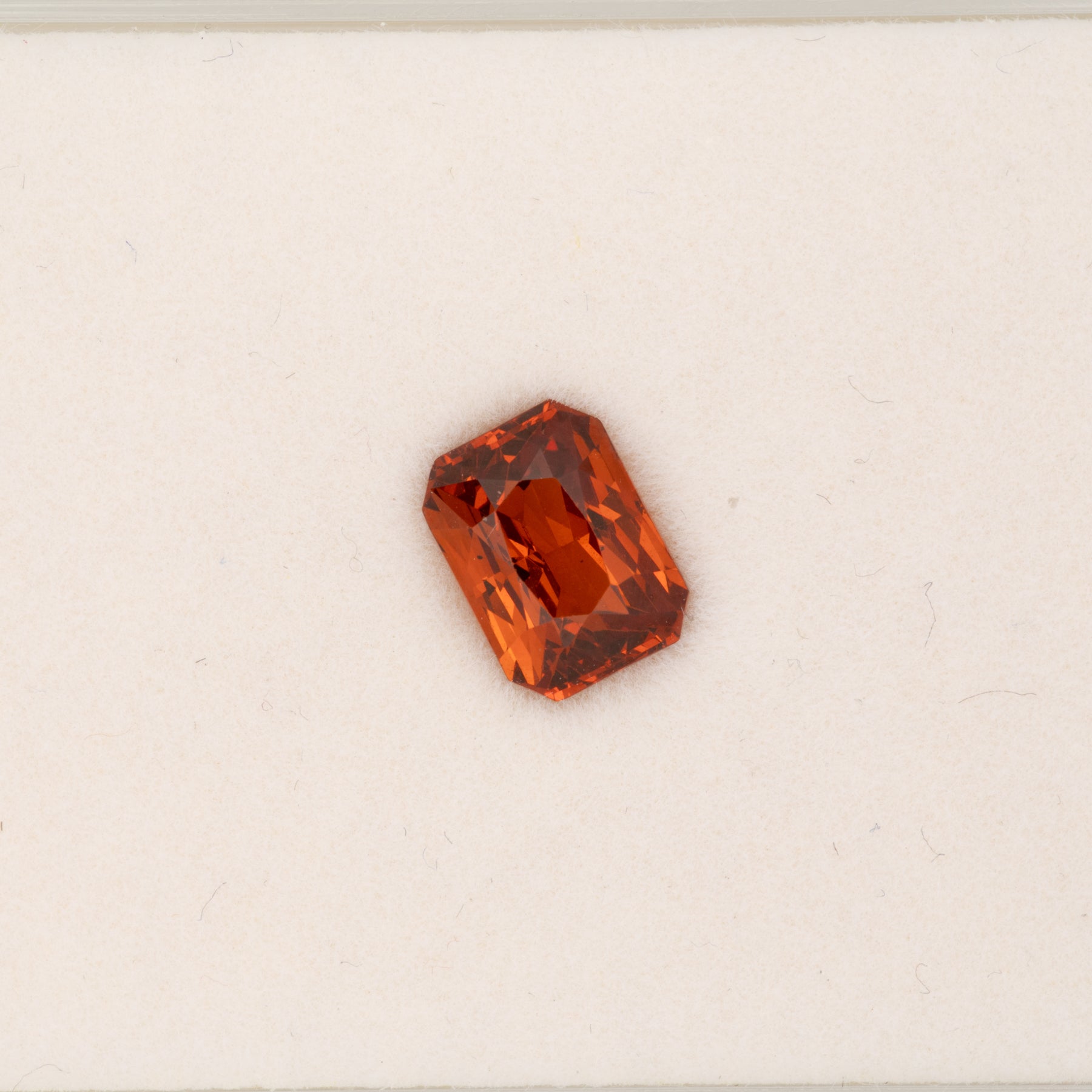 1.68ct Spessartite Garnet emerald cut 8x6mm loose orange gemstone