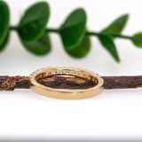 14K Solid Gold Peridot / Aquamarine Halfway Band | Round 2mm | Customizable
