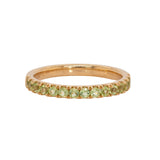 14K Solid Gold Peridot / Aquamarine Halfway Band | Round 2mm | Customizable