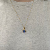 Estate 14K Yellow Gold Tanzanite Solitaire Pendant | OV 10x8mm