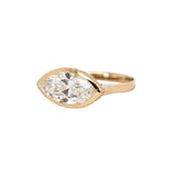 Daisy 14K Yellow Gold Lab-Created and Natural Diamond Ring | Marquise 15.7x7.6mm