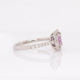 Maeve 14K White Gold Pink Sapphire and Natural Diamonds Ring | CU 6mm