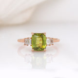 Nuri 14K Rose Gold Sphene and Diamond Ring | EM 8x6mm