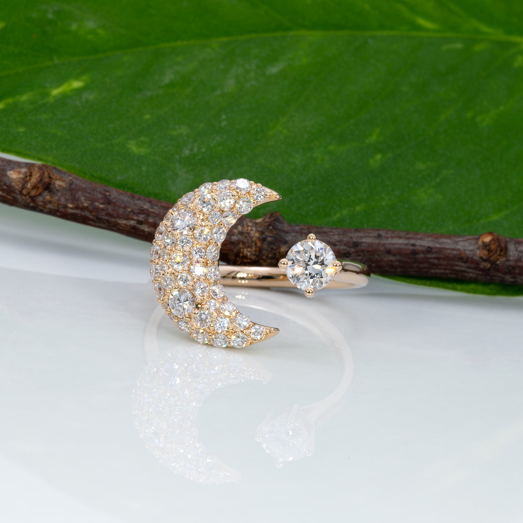 14K yellow gold lab grown diamond cluster ring