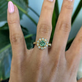 14K yellow gold demantoid garnet ring