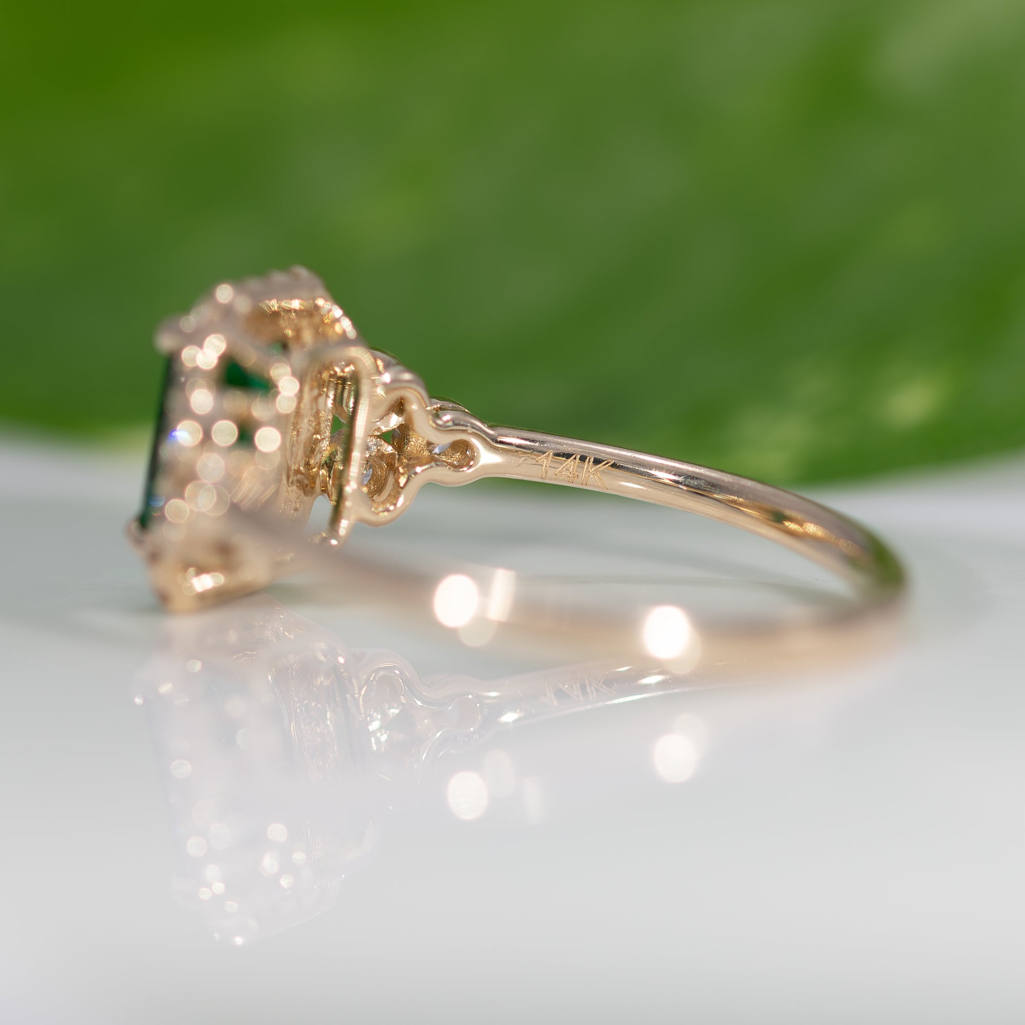 14K Yellow Gold Zambian Emerald Ring