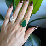 14K white & yellow gold emerald ring