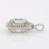 Pia 4.9Ct Santa Maria Aquamarine & Natural Diamond Pendant in Solid 14K Gold: Ocean Blue Fine Jewelry