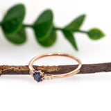 Eva 14K Rose Gold Ceylon Sapphire and Natural Diamonds Ring | RD 4mm