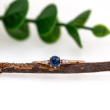 Eva 14K Rose Gold Ceylon Sapphire and Natural Diamonds Ring | RD 4mm