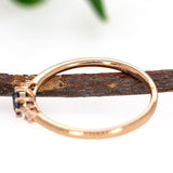 Eva 14K Rose Gold Ceylon Sapphire and Natural Diamonds Ring | RD 4mm