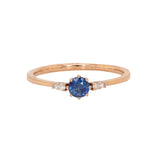 Eva 14K Rose Gold Ceylon Sapphire and Natural Diamonds Ring | RD 4mm