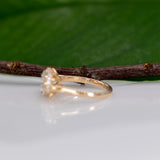14K yellow gold marquise lab grown diamond ring with diamond accents