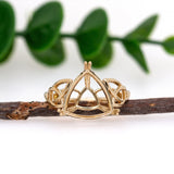 Alinda 14K Gold Ring Mount for Women | Trillion 12mm