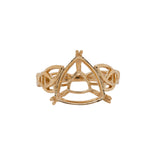 Alinda 14K Gold Ring Mount for Women | Trillion 12mm