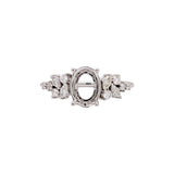 Christine 14K Solid Gold Ring Setting with Diamonds | Oval 8x6mm