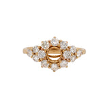 Rihanna 14K Solid Gold Ring Setting with Diamonds | Round 4mm 5mm