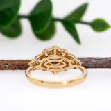 Rihanna 14K Solid Gold Ring Setting with Diamonds | Round 4mm 5mm