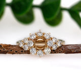 Rihanna 14K Solid Gold Ring Setting with Diamonds | Round 4mm 5mm