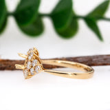 Rihanna 14K Solid Gold Ring Setting with Diamonds | Round 4mm 5mm