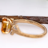 Vidhi 14K Yellow Gold Citrine and Natural Diamond Ring | OV 8x6mm