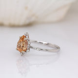 Danny 14K White Gold Imperial Topaz and Natural Diamonds Ring | Pear 8.4x6mm