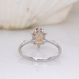 Danny 14K White Gold Imperial Topaz and Natural Diamonds Ring | Pear 8.4x6mm